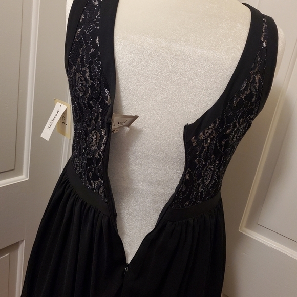 NWT ECI New York Black/Silver Cocktail Dress Size 14 Missy Retail $64.00 - Picture 9 of 13